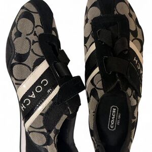 Coach Black and Cream Patterned Sneakers